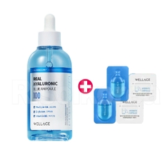 Tinh chất cấp nước Wellage Real Hyaluronic Blue 100 Ampoule 100 ml TẶNG ONE DAY KIT x 02