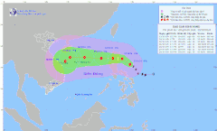 Bão Trà Mi tiến nhanh vào Biển Đông, có thể đạt cường độ cực đại giật cấp 15