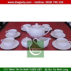 Bộ ấm trà minh long 1.1L chỉ xanh dương