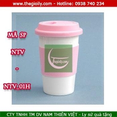 Ly sứ có nắp giá rẻ 01 màu hồng