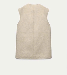 Trenchcoat Zara cổ đức màu ghi nhạt