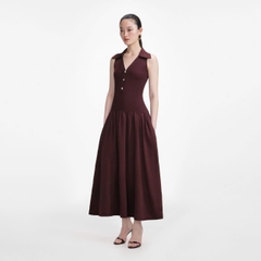 VÁY MIDI DỆT KIM GÂN NÂU