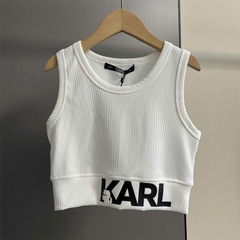Áo croptop KARL dệt kim 3 lỗ 3 màu