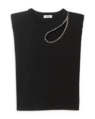 Áo tanktop Sandro đen cổ đá