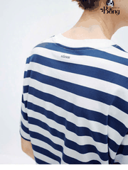 Tshirt EDITION kẻ ngang xanh hoạ tiết cá vàng