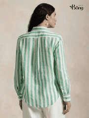 Sơ mi Massimo Dutti cổ đức kẻ dáng loose