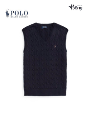 Áo gilett len Polo RL cổ V vặn thừng 2 màu