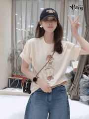 Tshirt Polo gấu màu beirge