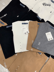Áo len trơn Polo RL cổ tròn cộc tay 4 màu