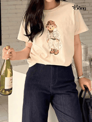 Tshirt Polo gấu màu beirge