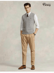 Áo gilett len Polo RL cổ V vặn thừng 2 màu