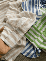 Sơ mi Massimo Dutti cổ đức kẻ dáng loose