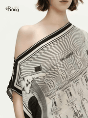 Áo lụa cover-up hoạ tiết Karl Largerfeld