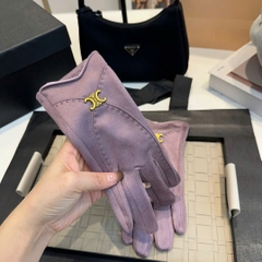 Găng tay da lộn Celine logo 4 màu