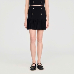 Set Sandro  áo croptop 2 hàng khuy + Chân váy mini