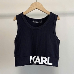 Áo croptop KARL dệt kim 3 lỗ 3 màu