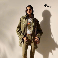 Áo thun cotton hình gấu Polo phi công