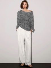 Áo len dệt kim melange 100% cotton.