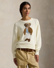 Áo len cổ tròn bằng cotton hiệu Polo Bear