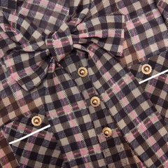 VÁY MINI CHIFFON KẺ CARO NÂU