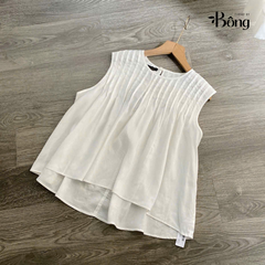 Top lụa đũi trắng Massimo Dutti dư xịn sát sách ly chìm