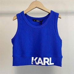 Áo croptop KARL dệt kim 3 lỗ 3 màu