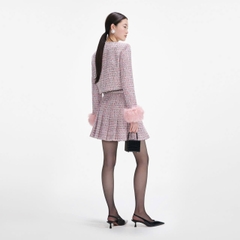 ÁO KHOÁC CỔ TAY LÔNG BOUCLE MÀU HỒNG