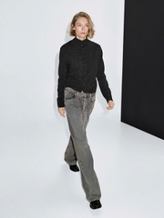 ÁO CARDIGAN DỆT KIM CỔ CAO 100% LEN