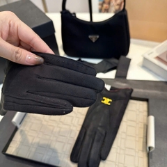 Găng tay da lộn Celine logo 4 màu