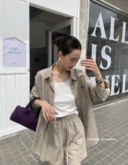 Set khaki linen Áo sơ mi + Short Viviene
