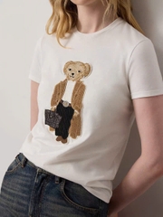 Áo thun cotton hình gấu Polo mùa thu
