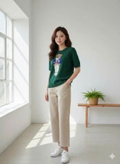 Áo Polo Bear cộc tay xanh lá