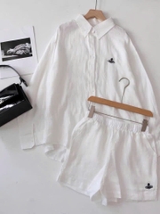 Set khaki linen Áo sơ mi + Short Viviene