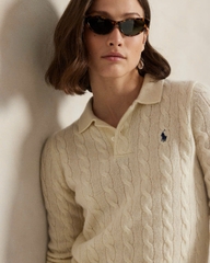 Áo len Polo cổ bẻ 3 khuy 3 màu 80% cashmere 20% wool