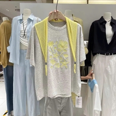 Tshirt TTOO VUISE dáng loose logo thêu sao biển 3 màu
