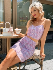 Chân váy Zara dạ tweed khuy đá