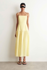 Váy maxi 2 dây COS thun cải khaki 2 màu