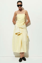 Váy maxi 2 dây COS thun cải khaki 2 màu