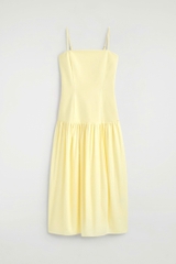 Váy maxi 2 dây COS thun cải khaki 2 màu
