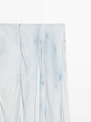 Chân váy midi Massimo Dutti voan tơ màu xanh ombre
