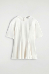 Áo COS dáng peplum cotton màu trắng