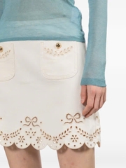 Chân váy kaki Self Portrail mini 2 túi màu be (set 2pcs)