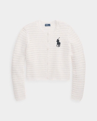 Áo khoác cardigan bằng cotton móc len Big Pony