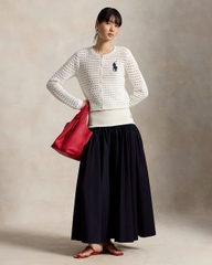 Áo khoác cardigan bằng cotton móc len Big Pony