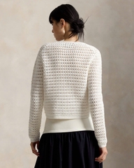 Áo khoác cardigan bằng cotton móc len Big Pony