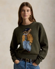 Áo len cổ tròn bằng cotton hiệu Polo Bear