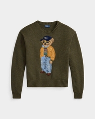Áo len cổ tròn bằng cotton hiệu Polo Bear