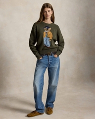 Áo len cổ tròn bằng cotton hiệu Polo Bear