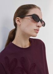 ÁO T-SHIRT COTTON THÊU HOA