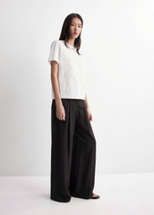 ÁO T-SHIRT COTTON THÊU HOA